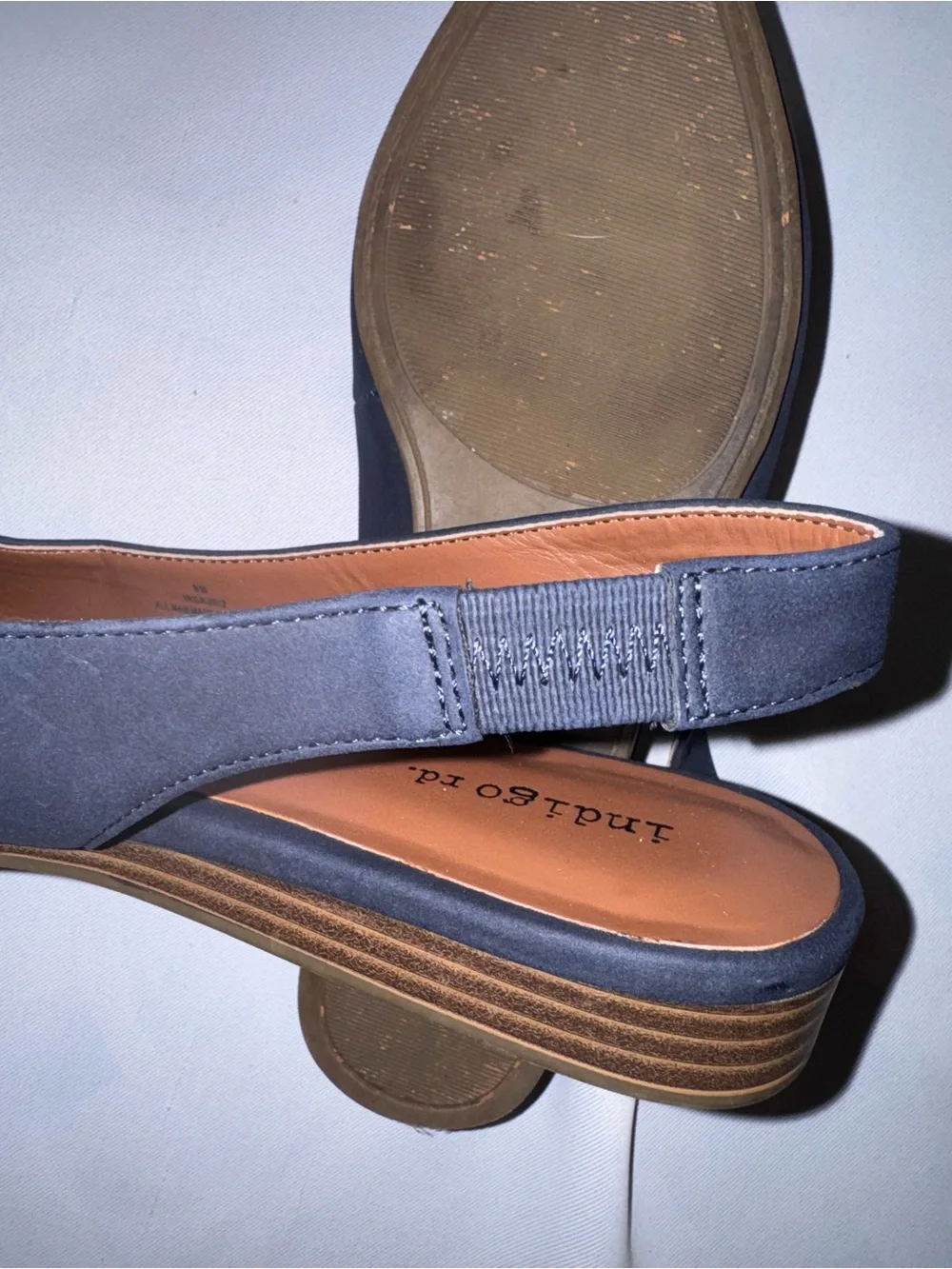 Indigo rd. Pointed Navy Slingback Flats, Size 8